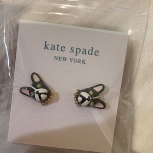 Kate Spade French Bulldog Earrings in Black and White